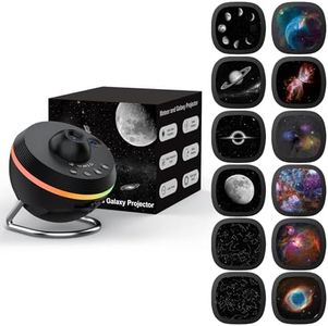 Ainael Galaxy Projector, Star Projectors Home Planetarium Space Ceiling Starry Sky Night Light with Light Strip, Meteor and Galaxy Projector & 2 Films Set for Kid Adult