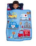 Baby Boom Funhouse Rescue Team Kids Nap Mat Set – Includes Pillow and Fleece Blanket – Great for Boys Napping During Daycare, Preschool, Or Kindergarten - Fits Toddlers and Young Children, Blue