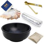 NKlaus 40637 5-Piece Smoking Set with Incense Bowl Starter Pack Charcoal Tongs 12 cm