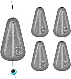 THKFISH Fishing Weights No Roll Lead Weights No Snag Flat Inline Sinkers for Catfishing Rigs Saltwater Freshwater - 80G 5PCS