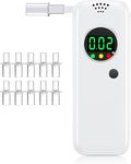 Hoonyer Breathalyser Alcohol Tester, Police Accurate High Precision Per Mille Meter with Digital Colour LCD Display, Professional Alcohol Tester with 10Pcs Mouthpieces (white)