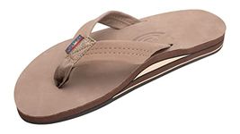 Rainbow Sandals Men's Mens Premier Leather Double Stack, Dark Brown, X-Large (11-12)