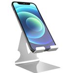 ELV Universal Mobile Phone Tabletop Stand, Holder Mount with Inbuilt Cable Organiser for Phones and Tablet Upto 17.78 cm (Upto 7 inch) - Silver (Earphone NOT Included)