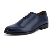 LOUIS STITCH Men's Lace-up Derby Formal Shoes | Handmade Dual Tone Patina Finish | Breathable Inner Lining | Comfortable for Business, Casual, Parties | Federal Blue | UK Size 6 (SXWC) (Size-10UK)