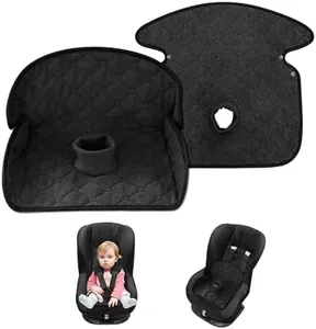 2PCS Baby Potty Training Car Seat Protector, Waterproof Toddler Seat Pee Pad for Strollers and Car Seats,4-Tier Leak-Proof,Non-Slip (Black)