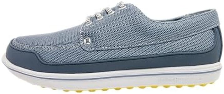 Margaritaville Golf Shoes, The Gimmie, Spikeless Mens Golf Shoe, Golf Footwear With Rubber Toe Guard and Stability Heel Frame, Lace Up Athletic Mens Shoes (Navy/Yellow, US Footwear Size System, Adult, Men, Numeric, Medium, 8)