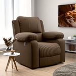 Green Soul Laze | Single Seater Electric Recliner Sofa with Soft Suede Fabric & Luxuriously Padded Body | 3 Year Warranty (Brown) | Installation Provided