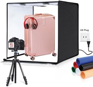 PULUZ Light Box Photography, 24x24 inch Large Photo Light Box with 120 LED Beads, CRI >95, Professional Portable Photo Booth Shooting Tent Kit with 6 Color Backdrops for Product Photography