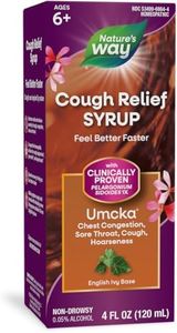 Nature's Way Cough Relief Syrup, Umcka, Chest Congestion, Sore Throat, Cough, Hoarseness, Phenylephrine Free, Homeopathic, Non-Drowsy, 4 Fl Oz (Packaging May Vary)