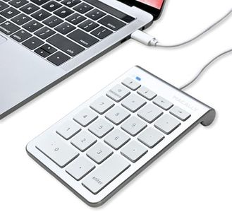 Macally Wired USB C Number Pad Keyboard - Type C Numeric Keypad for Laptop, Apple Mac iMac MacBook Pro/Air, iPad, Windows PC, or Desktop Computer - 10 Key USB Keypad Numpad with 5 Foot Cable