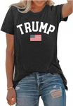 PECHAR We The People 1776 Shirts for Women 4th of July T-Shirts American Flag Tee Patriotic Graphic Shirt Tops, T Grey, Medium