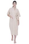 UNIFORM CRAFT - Front open gown dobby checks soft finish ideal for Patient wear Home healthcare (2XL, Beige)