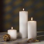 PROSPERRO LUMO by Parkash Candles Unscented Pillar Candles Set of 3 || 2x2, 2x4, 2x6 Inches || Paraffin Wax Candles || Home Decor (White)