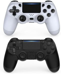 Wuthur PS4 Controller Wireless 2 Pack, Compatible with PlayStation 4 - Black & White