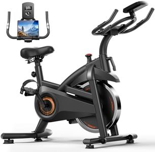 CURSOR FITNESS Exercise Bike, Stationary Bike for Home with Exclusive App, Indoor Cycling Spin Bike with 0-100 Adjustable Resistance, Extra Wide Comfortable Seat, Whole Family Fitness Workout Bike