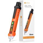 Neoteck Non-Contact Voltage Tester 12-1000V AC Voltage Detector Pen Circuit Tester Tool with LED Flashlight Beeper Pocket Clip Auto Mode NCV Live/Null Wire Distinguish Pen- Yellow