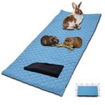 NEO SOLVO Cage Liner for Guinea Pig and Bunny - 70cm x 140cm (2x4) with a Removal Fleece Tunnel Blanket - Perfect Bedding for Indoor Cages and C&C - Absorbent Waterproof - Blue