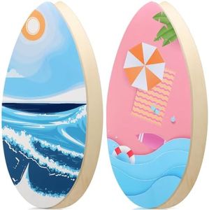 Sonwyoung 2 Pack 35 Inch Skimboard with High Gloss Coat Wooden Skim Boards Beach Skimboard for Beginners, Teenagers and Adults