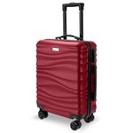 AVIO Wave Cabin Suitcase 55x40x20cm - Lightweight Double-Wheel Luggage Bag w/Combi Lock, 2 Internal Pockets, Telescopic Handle w/ 3 Heights - Durable ABS Hard Shell RyanAir, EasyJet, British Airways