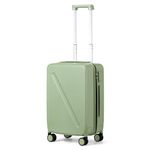 MILADA Carry On Luggage Airline Approved 22x14x9 20 inch Carry On Suitcase Hard Case Luggage with Spinner Wheels Carry On Bag TSA Approved Luggage,Bamboo Green