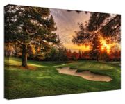 chenchenArt Golf Wall Art for Living Room Bedroom Home Decorations Golf Course and Tree Piture & Poster Picture Poster Canvas Prints Modern Artwork Framed Ready to Hang(18''H x 24''W)