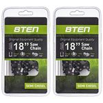 8TEN Chainsaw Chain for Husqvarna 240 136 137 141 142 440 257 350 340 345 531300439 18 inch .050 .325 2 Pack