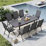 MFSTUDIO 9 Pieces Outdoor Patio Din