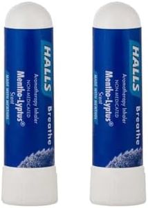 Halls Breathe Menthol with 100% Pure Essential Oils Aromatherapy Nasal Inhaler, 2 Pack, Mentho-Lyptus Scent