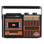 KNSTAR Boombox Portable Retro Cassette Tape Player and Recorder with AM/FM/SW1-2 Four Bands Radio,Built-In Speaker,3.5mm Headphone Jack,Support SD/USB Input (Brown F319U)