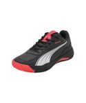 Puma Unisex-Adult NOVA Smash Flat Dark Gray-Black-Flat Medium Gray-Active Red Padel-Tennis Shoe - 8 UK (10760003)