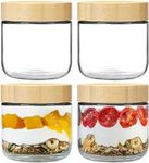 NETANY 4-pack 10oz Glass jars with 