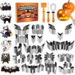 Hysagtek Halloween Pumpkin Carving Kit - 24 Piece Pumpkin Carving Tool Set Professional DIY Stainless Steel Pumpkin Carving Cutters Pumpkin Stencils for Adults & Kids Heavy Duty Halloween Decoration
