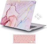 iCasso Compatible with MacBook Air 13 inch Case (Release 2010-2017 Older Version), Hard Shell Plastic Protective Case & Keyboard Cover Fit for MacBook Air 13 Inch Model A1369/A1466 - Glitter Marble