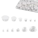 SAVITA 6 Sizes Plastic Hole Plugs, White Srew Hole Plugs Plastic Cabinet Hole Plugs Assorted for Kitchen Cabinet Furniture, 3/16", 1/4", 5/16", 3/8", 1/2", 1" (155pcs)