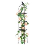 Garden Trellis for Climbing Plants Outdoor, Metal Plant Trellis with PE Coated, Rustproof Plant Support for Flowers Vegetable Vine, Tomato cage for Potted Plants Indoor Outdoor,Black Lightweight