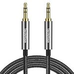 TechRise 3.5mm Audio Cable Headphone Aux Lead,4.92ft/1.5m Braided Stereo Mini Jack Male to Male Auxiliary Cord for iPhone iPad iPod Galaxy Car Speaker MP3 Player Soundbar PC Laptop (1.5M)