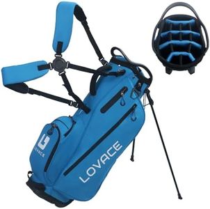 LOVACE 14 Way Golf Stand Bag, Lightweight Golf Bag with Stand for Men and Women (Coral Blue)