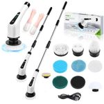 Tusmad New Electric Spin Scrubber 9 in 1 Cordless Cleaning Brush and golves with Adjustable Speed, LED Display, Electric Scrubber for Cleaning Bathroom Tub Tile Floor Electric Cleaning Brush