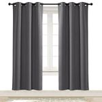 NICETOWN Blackout Curtain Blind for Bedroom Thermal Insulated Grommet Blackout Room Darkening Drape/Drapery (Single Panel, W42 x L72 inches, Grey/Gray)