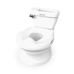 Ingenuity My Size Potty Pro, Infant Potty Training Toilet, Lifelike Flushing Sound, Splash Guard, Easy to Clean with Removable Bowl, Wipe Storage, 18 Months + (White)