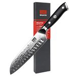 SHAN ZU Kitchen Santoku Knife 8 Inch Professional Damascus Knife 67 Layers Japanese Knife Ultra Sharp Chef Knives High Carbon Super Steel Kitchen Utility Knife with G10 Handle