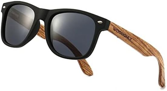 WOODONLY Classic Wood Polarized Sunglasses - UV400 Protection Square Wooden Sunglasses for Men and Women Perfect Gifts (zebra wood)