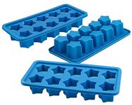 Webake Silicone Ice Cube Trays Star Shaped Ice Cube Molds for Whiskey and Cocktails, Easy Release Jelly Crayon Mold Pack of 3