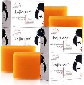 Kojie San Skin and Body Soap – Original Kojic Acid, Dark Spot Remover Soap Bar with Coconut & Tea Tree Oil – 65g x 4 Bars