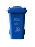 Fiable Cleantech Blue Color Polyethylene Commercial Dustbin 100 Liter With Wheels & Lid | Outdoor Garbage Cans, Big Bin, Garbage Dustbin, HDPE Storage Bin for Home and Kitchen