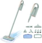 Newbealer Steam Mop & Detachable Handheld Cleaner, 250ml 1200W Powerful Floor Steamer, 3 Adjustable Levels for Carpet Laminate Hardwood Grout, Carpet Glider, 7 Multi-purpose Accessories & 2 Pads