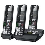 Gigaset Comfort 552A Trio - 3 Cordless Phones - Answering Machine - Made in Germany - Elegant Design - Hands-Free Mode - Comfort Call Protection - Big Phone Book, Titanium-Black