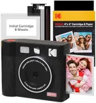 KODAK Mini Shot 4 ERA 4PASS 2-in-1 Instant Camera and Photo Printer (4x4) (Black, Camera + 70 Sheets)