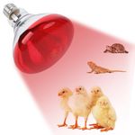 REPTI HOME Infrared Heat Lamp Bulbs for Chicken, 250W Infrared Light Red Heat Bulb, Reptile Heat Lamps for Poultry, Chicks, Puppies, Cats, Pigs, Dogs