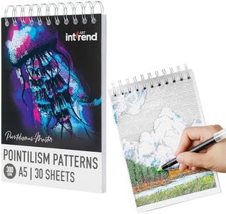 int!rend Cuaderno de Puntillismo - Bloc para Colorear Adultos A5 con Papel 300gsm - Con 30 Plantillas y Encuadernación en Espiral - Apto para Rotuladores Pinceles Plumas y Acuarela